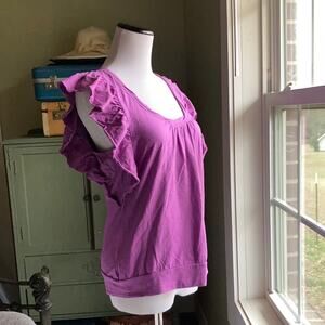 mark. Light Purple Ruffles Sleeve Pullover Top, Size S